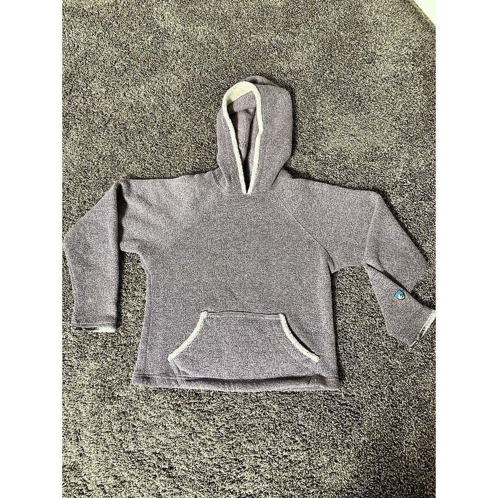 Kuhl Youth Girls Alfpaca Fleece Pullover Hoodie Sweater Sz L Pink/Cream